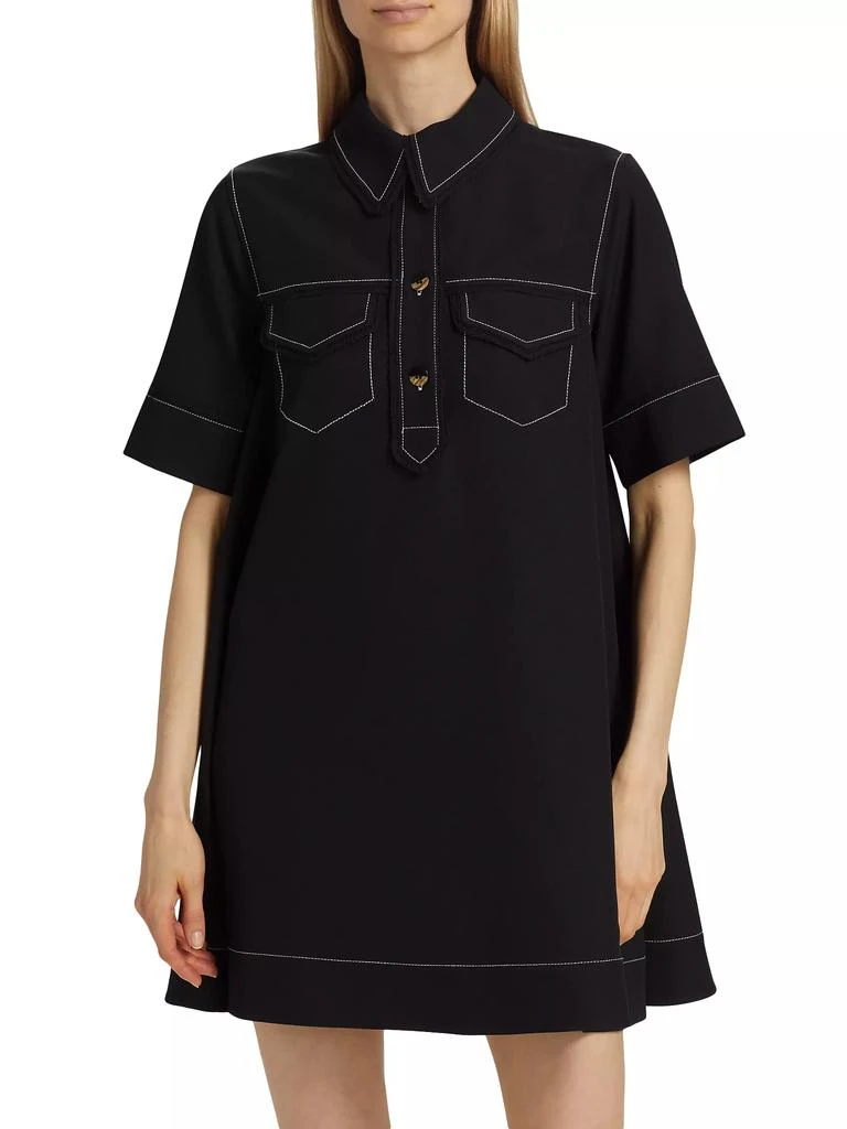 Ganni Crepe Sable Collared Minidress 3