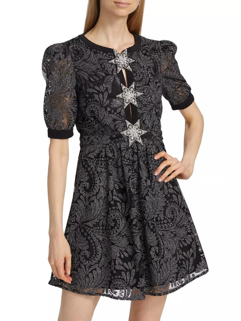 Saloni Jamie Paisley Tulle Minidress 3