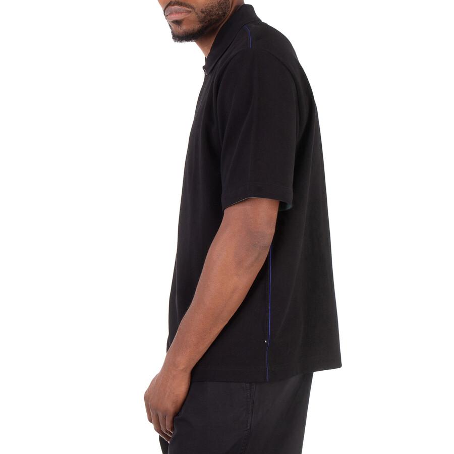 Burberry Striped-Cuffs Short Sleeved Cotton Polo Shirt