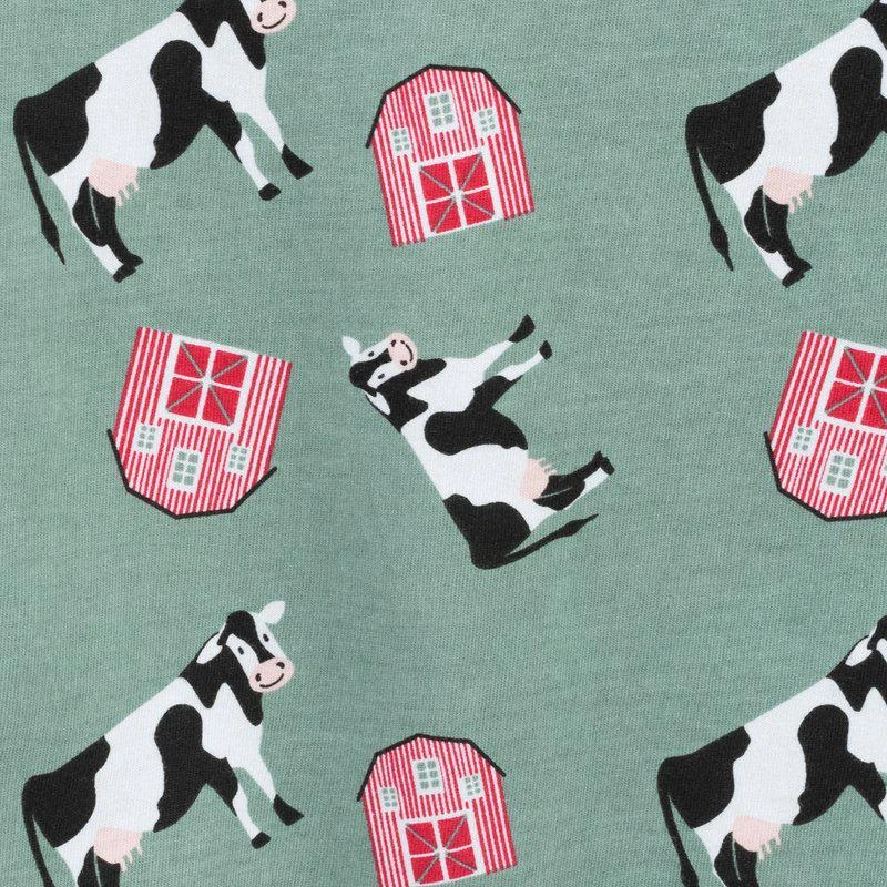 Leveret Kids Footed Blue Cow Pajamas 2