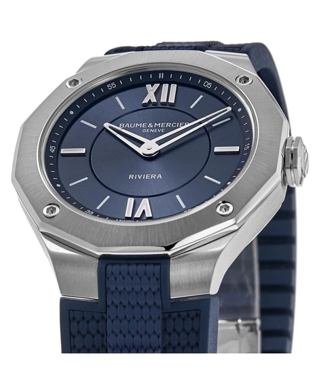 Baume & Mercier Baume & Mercier Riviera Blue Dial Rubber Strap Women's Watch 10689 2