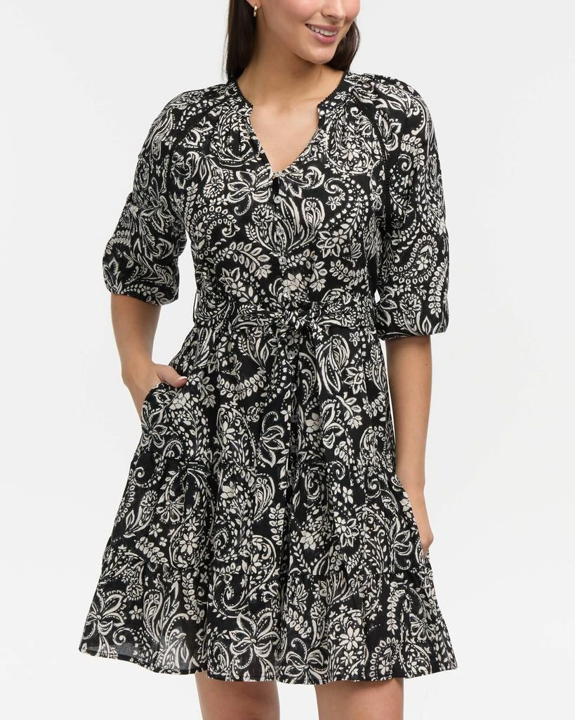 Ellen Tracy Women’s Tiered Floral Belted Dress 6
