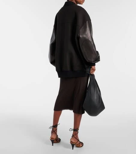 Khaite Spencer wool-blend and leather bomber jacket 3