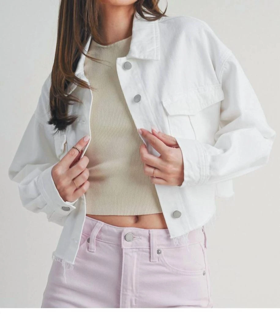 JUST USA Cargo Jacket In White 1
