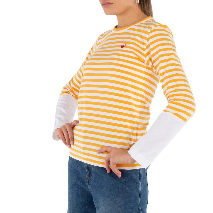 Comme des Garcons Cdg Play Horizontal-Stripe Heart Emblem  Long-Sleeve T-Shirt 2