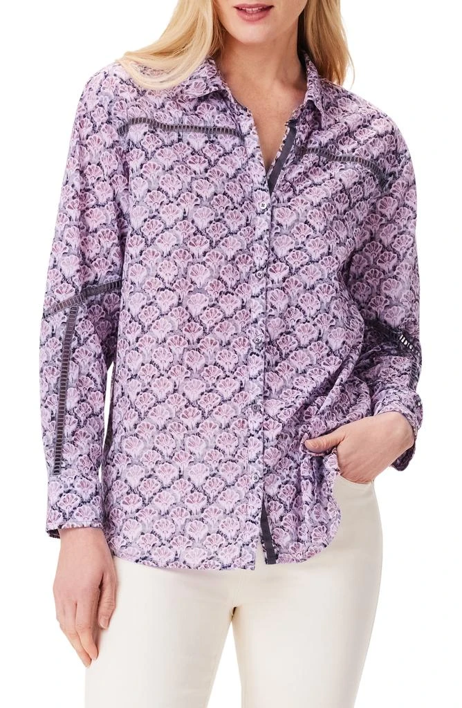 NIC+ZOE Falling Fans Cotton Button-Up Shirt 1