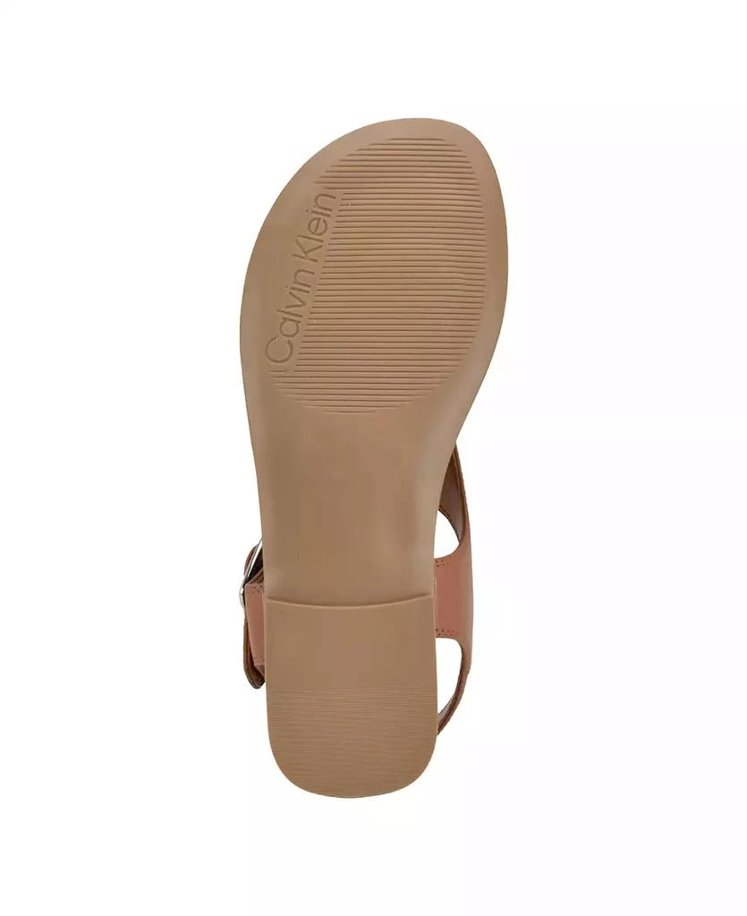 Calvin Klein Women's Moraca Buckle T-Strap Flat Sandals 5