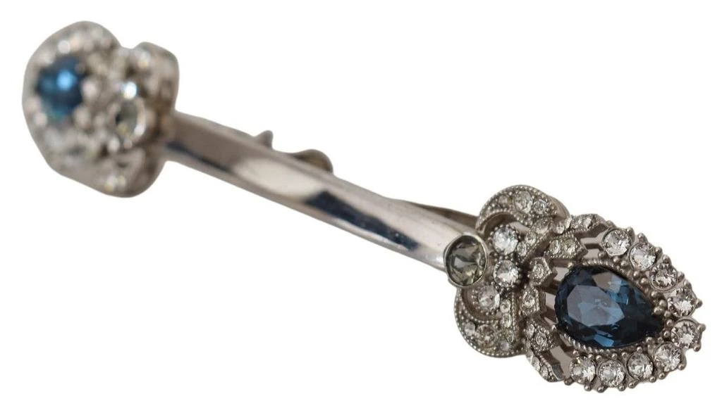 Dolce & Gabbana Elegant Sterling Silver Glass Brooch 1