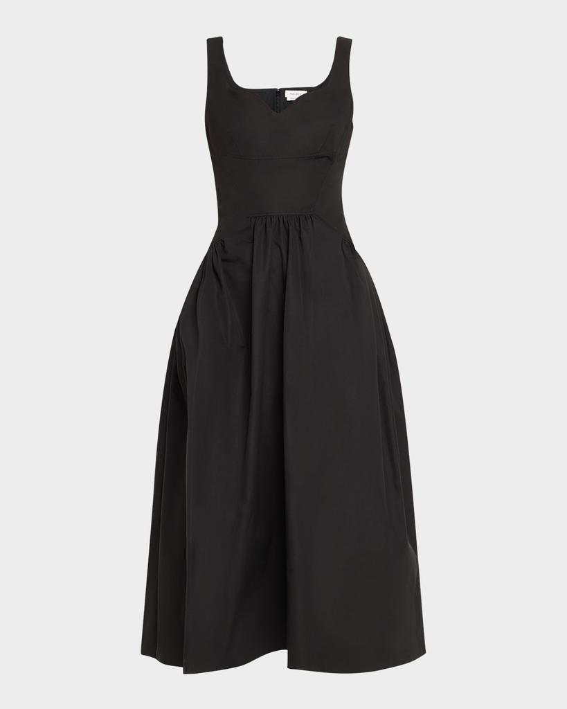 McQueen Sweetheart Sleeveless Fit-&-Flare Midi Dress