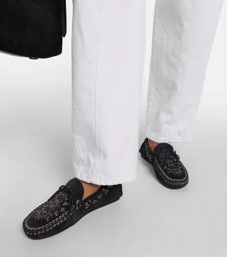 Isabel Marant Freen embellished suede moccasins 4