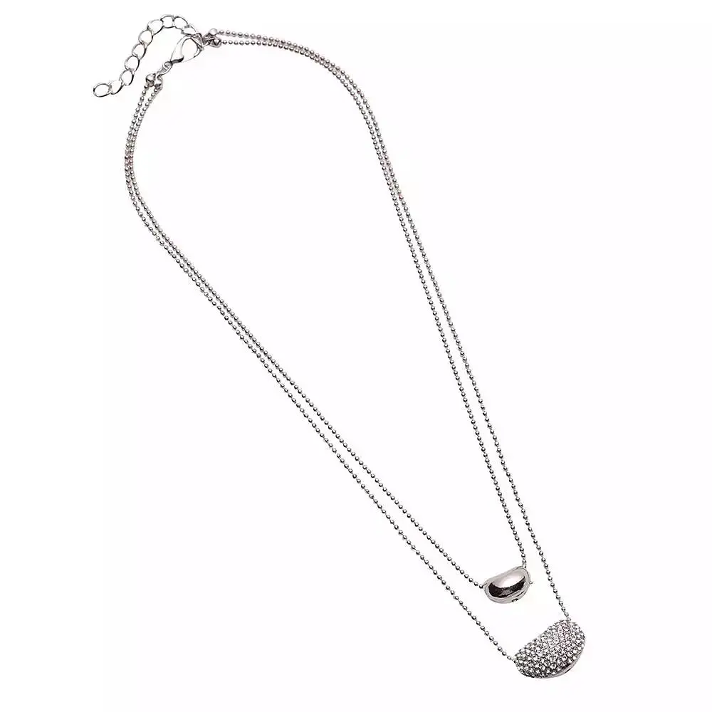 SOHI Women's Bling Bean Multi-Strand Necklace