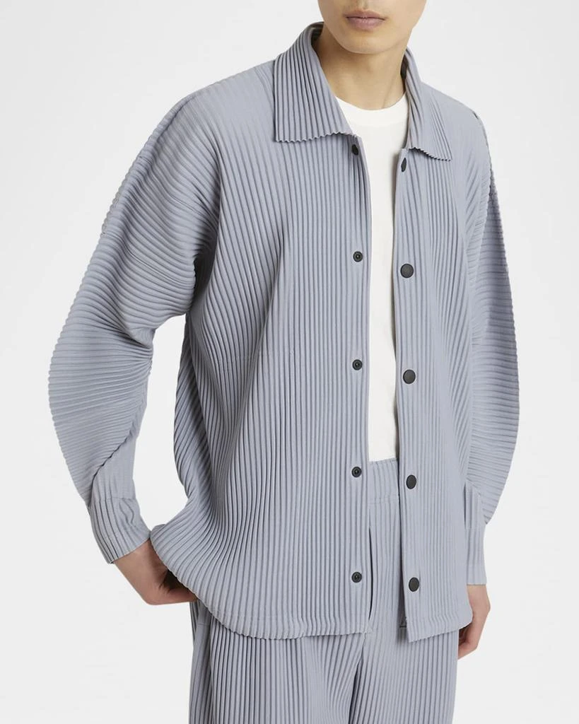 Homme Plisse Issey Miyake Men's Pleated Snap-Front Overshirt 4