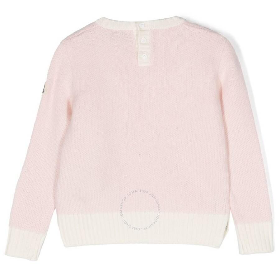 Moncler Girls Embroidered Logo Wool Sweater