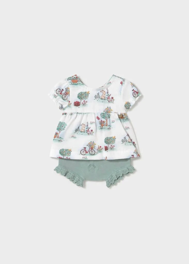 Mayoral Mayoral - Girl's Garden Friends Shirt & Mint Short Set 2