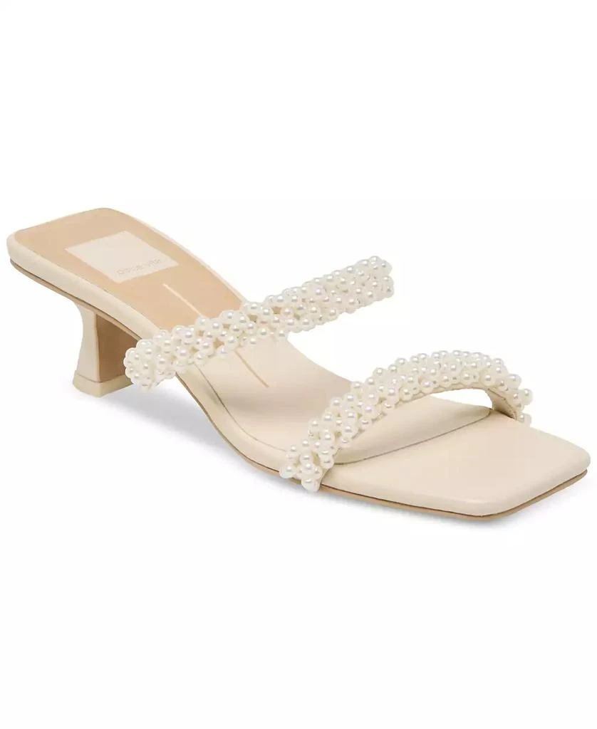 Dolce Vita Women's Boni Pearl Double Band Low Heel Dress Sandals 1