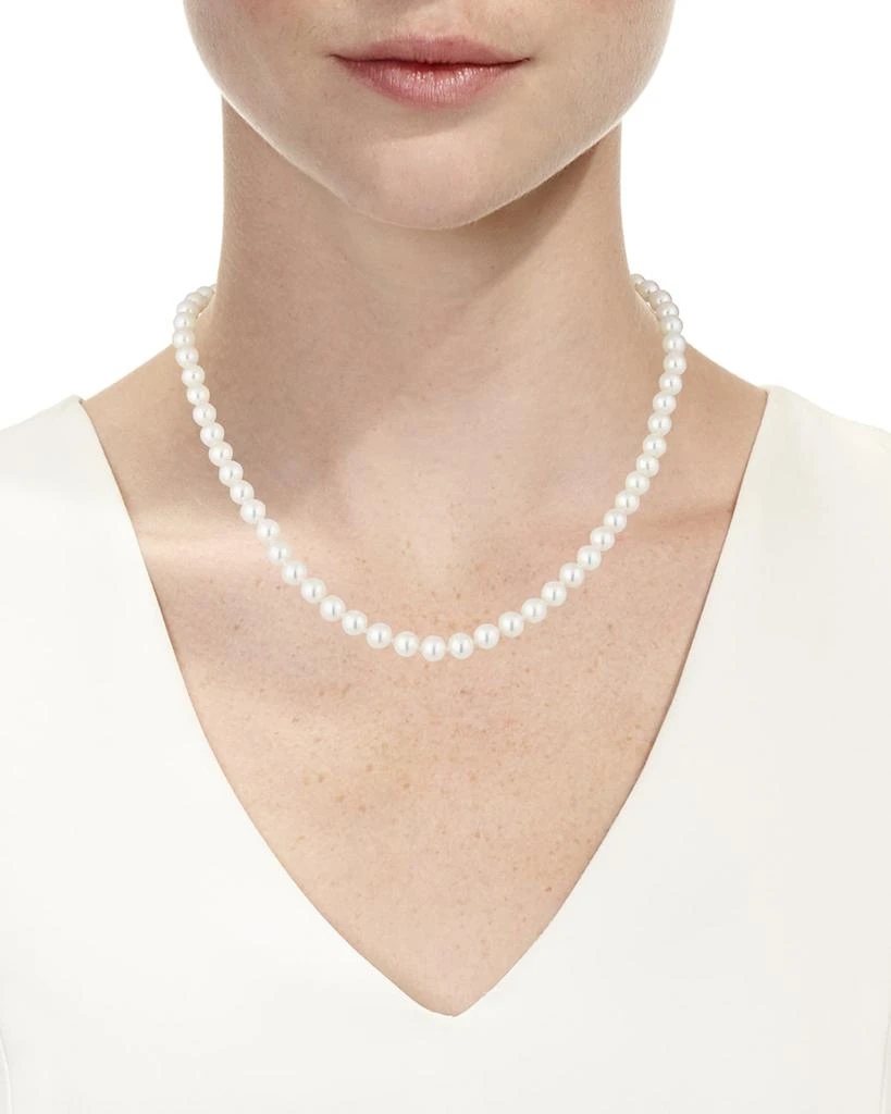 BELPEARL 18k White Gold Classic Akoya Cultured Pearl Necklace, 6.5x7mm 2