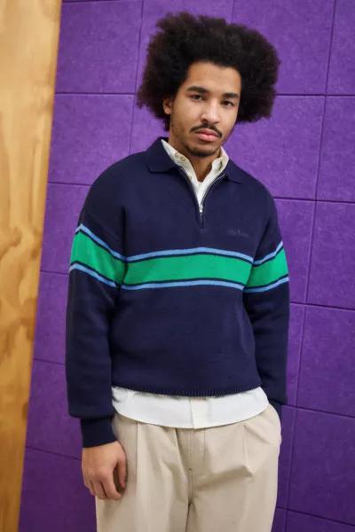 iets frans iets frans... Navy Panel Knit Polo Shirt