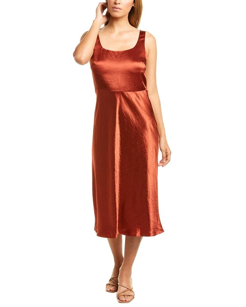 fitted lace wedding dress All Yours Satin Midi Slip Dress- Rose