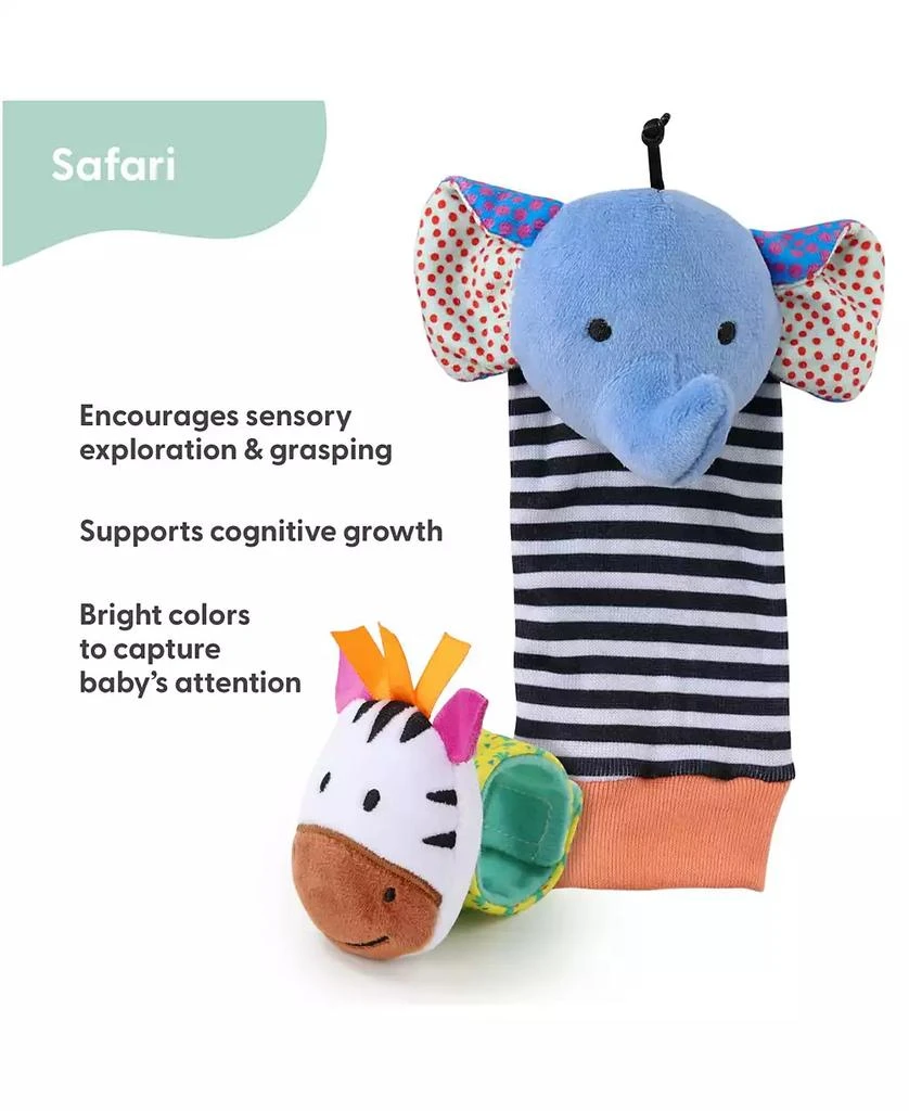 The Peanutshell Safari Baby Rattle Socks and Wrist Rattle Set, 5 Piece 4