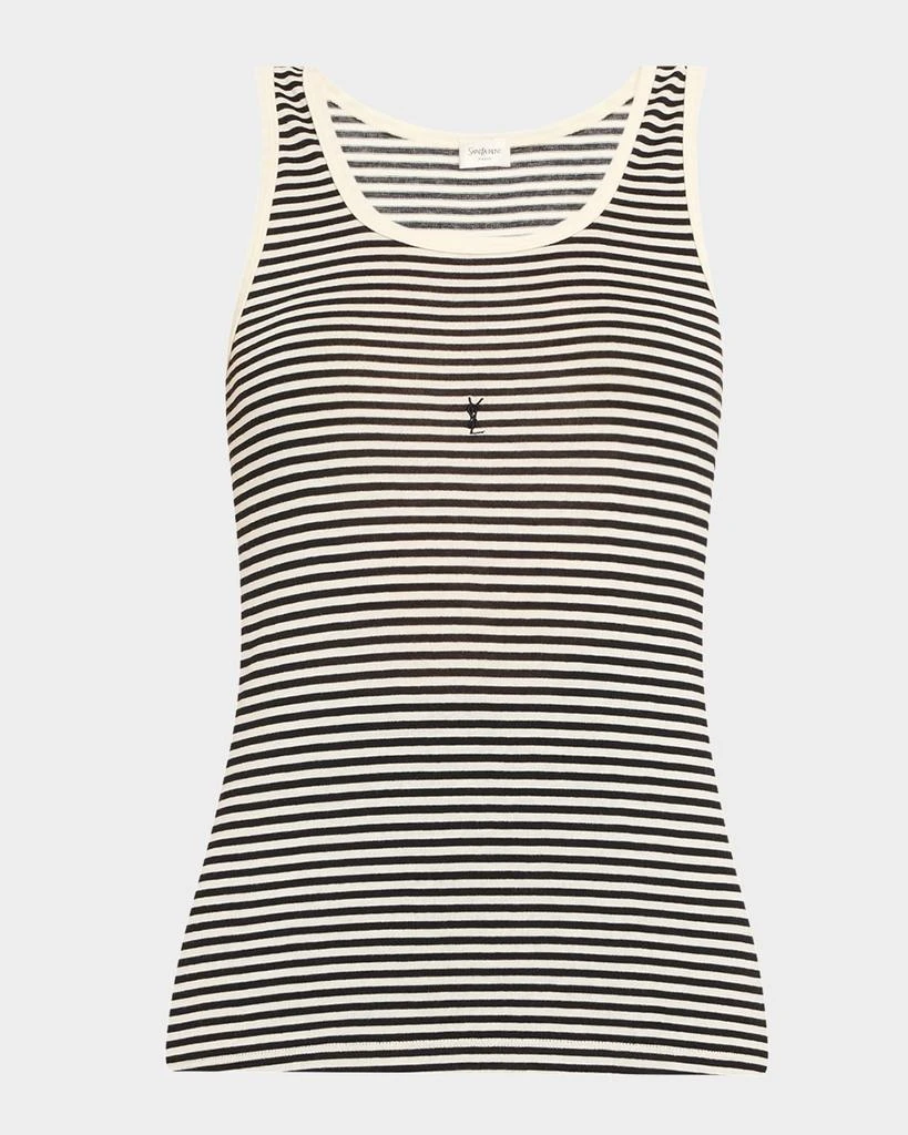 Yves Saint Laurent YSL Logo Striped Tank Top 1