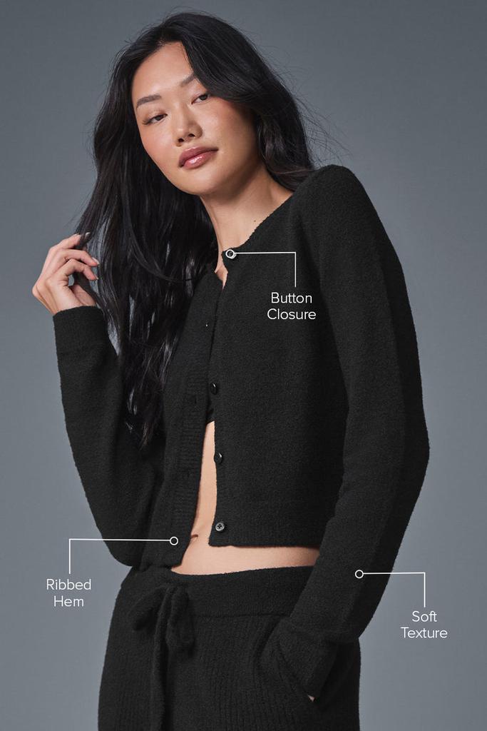 Alo Snuggle Up Sweater Cropped Cardigan - Bluestone