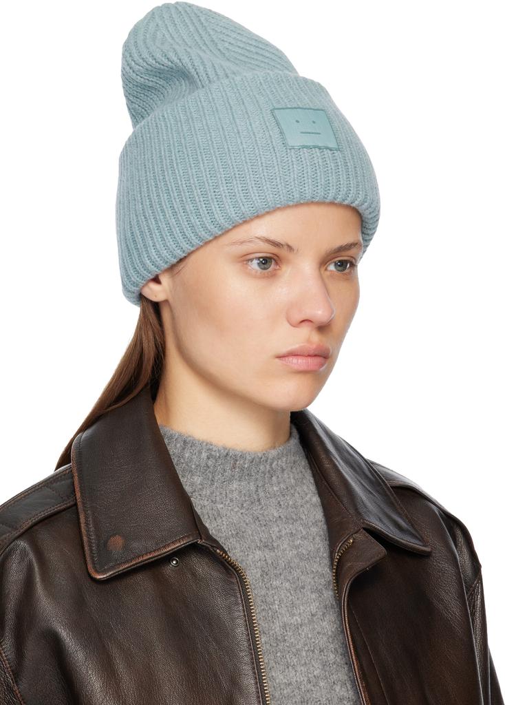 Shop Blue Large Face Logo Beanie on Sale at BeyondStyle – Get 16