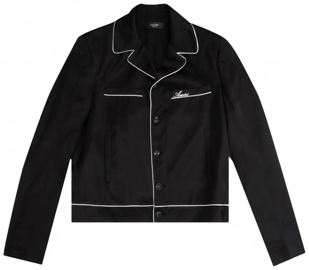 AMIRI Long Sleeve Pajama Shirt In Black 2