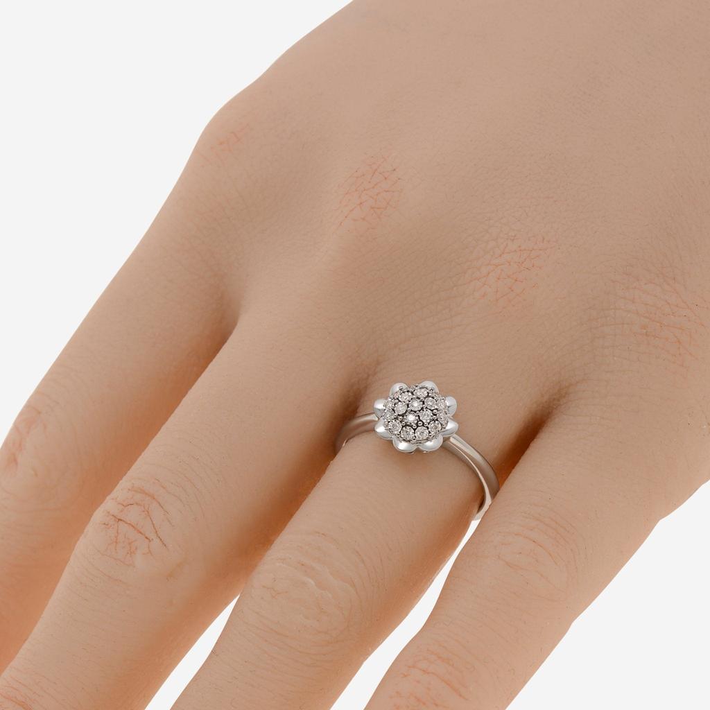 Bliss Bliss By Damiani 18K White Gold, Diamond Cluster Ring Sz 6.5 20089423