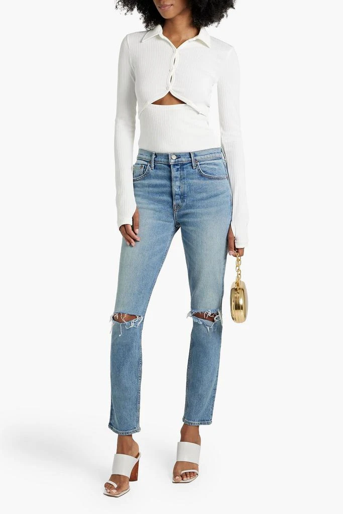 GRLFRND Karolina distressed high-rise skinny jeans 2