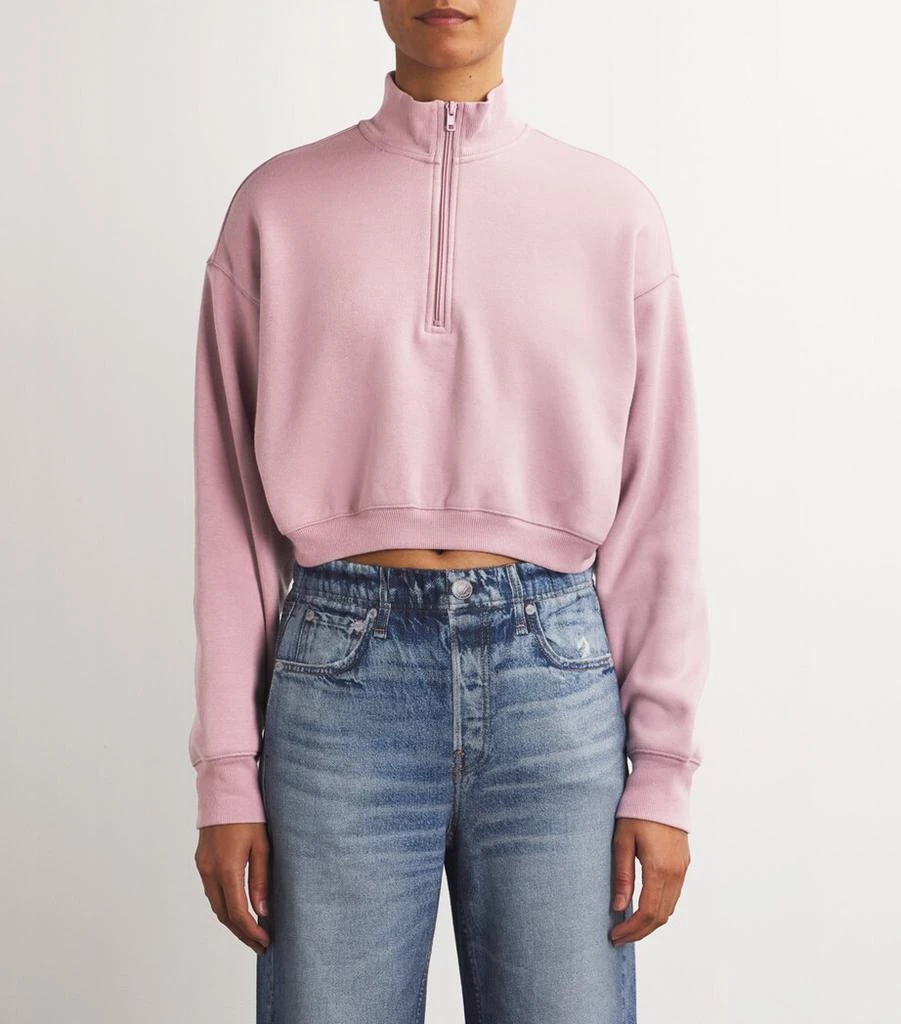 SKIMS Fleece Cropped Half-Zip Sweater 3