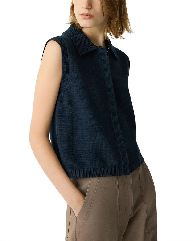Theory Zip-Up Vest in Rounded Cotton 4