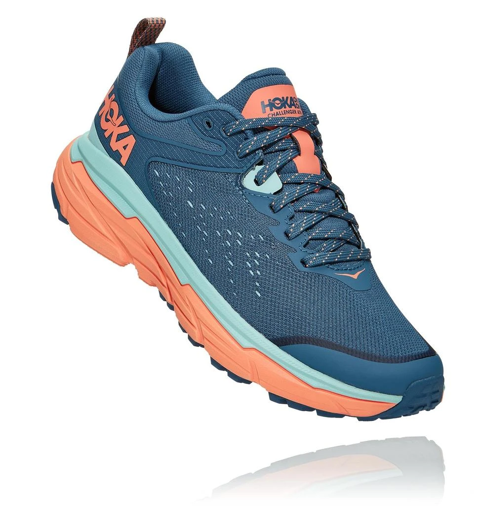 Hoka Women's Challenger Atr 6 Trail Running Shoes - Medium/b Width In Real Teal/cantaloupe 1