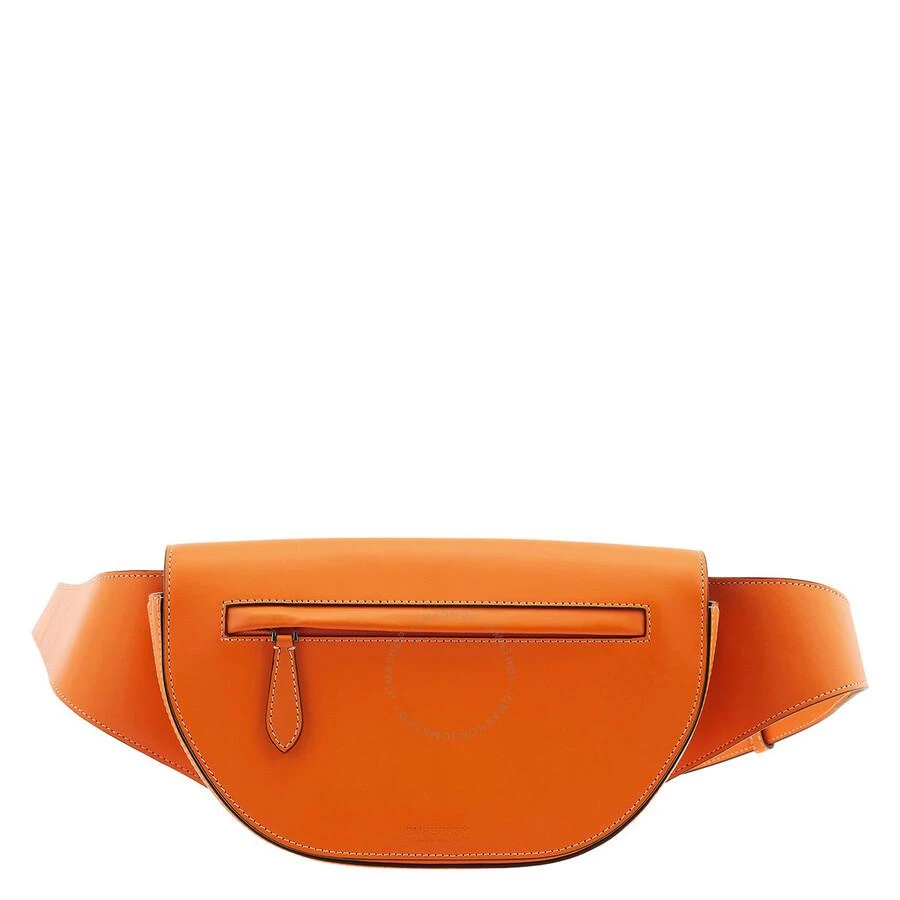 Burberry Men's Deep Orange Small Topstitched Leather Olympia Bum Bag 1