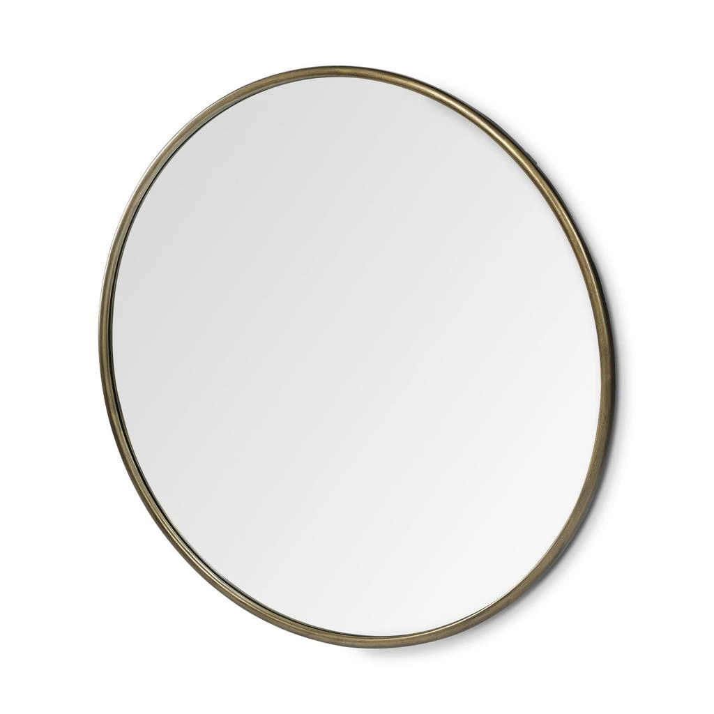 Hivvago 47" Gold Round Metal Framed Accent Mirror 3
