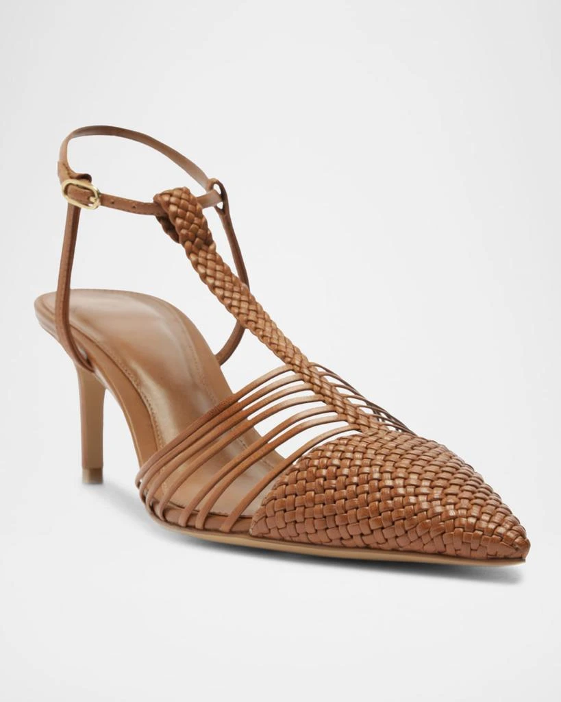 Alexandre Birman Nessa Pointed Woven Leather Sandals 2