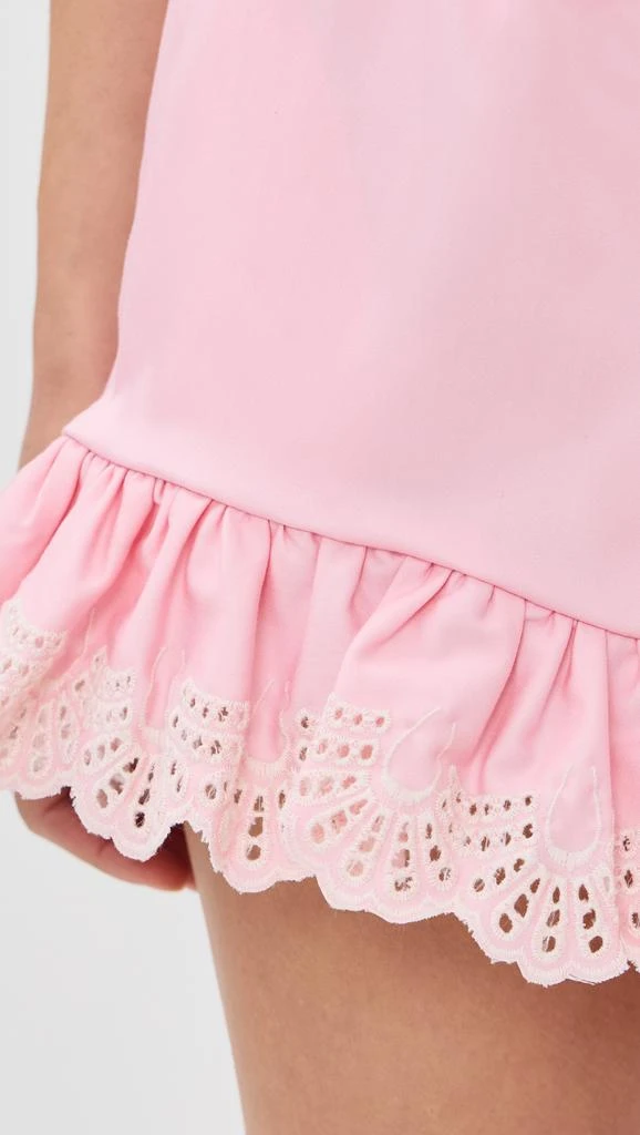 Kika Vargas Frida Shorts Pale Pink Cotton + White Embroidery 5