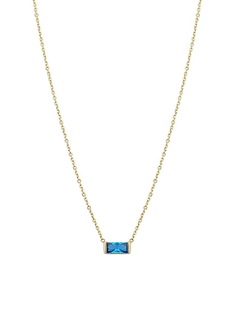 Oradina 14K Yellow Solid Gold, Fresco Baguette Pendant Necklace
