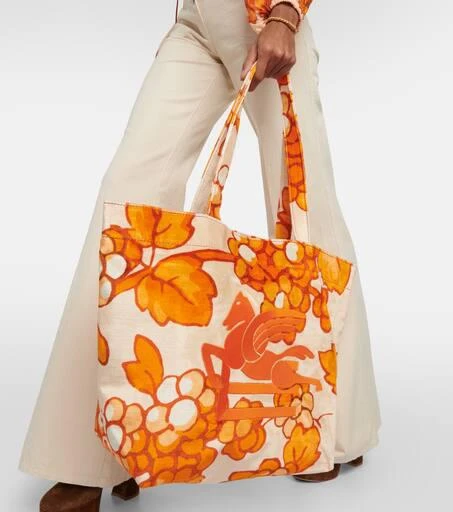 ETRO Pegaso leather-trimmed tote bag 6