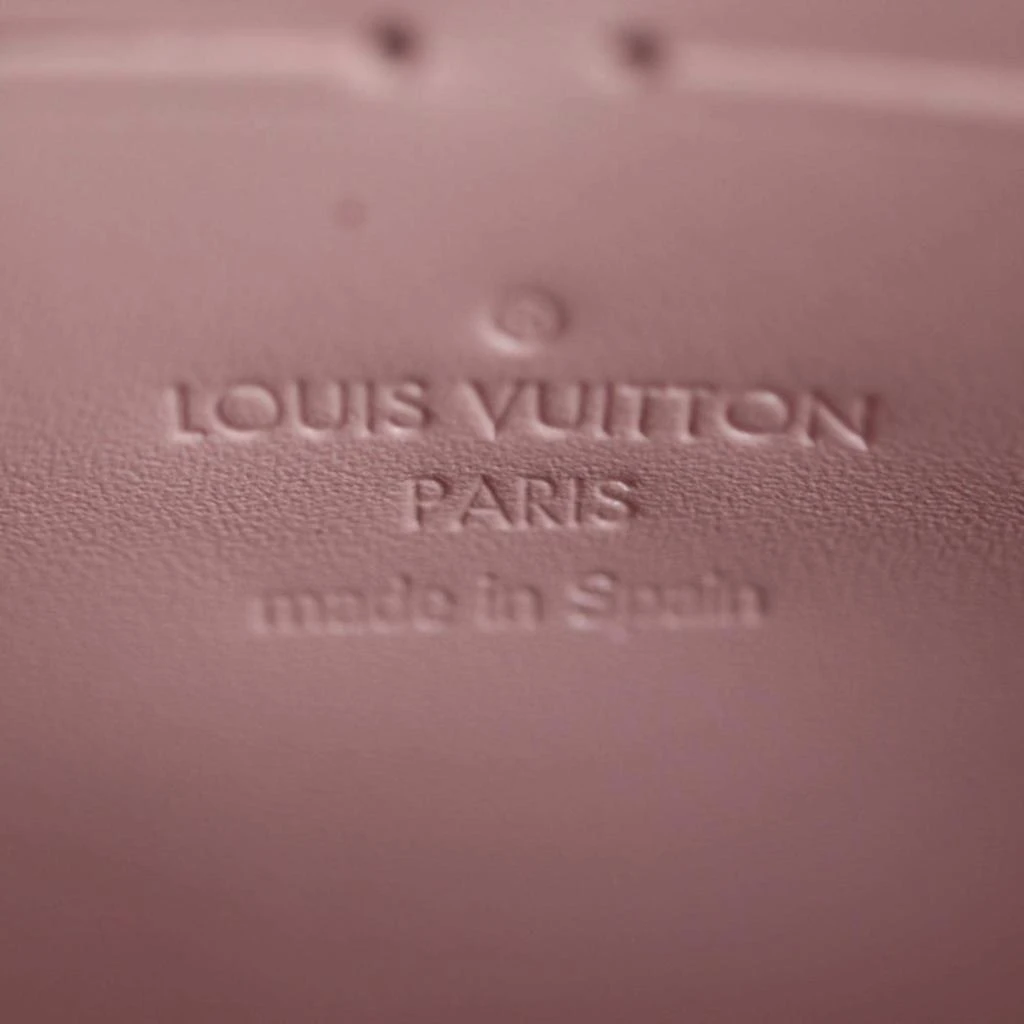 Louis Vuitton Louis Vuitton Patent Calf Leather x Monogram Canvas Rose Ballerine Brown Portefeuille Cherrywood Chain Wallet Clutch 9