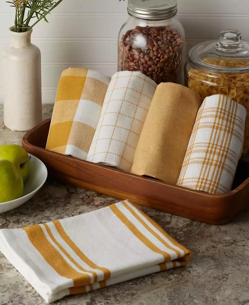 Design Imports Everyday Basic Kitchen Collection Large Woven Cotton Dishtowel/Tea Towel Set, 18x28", Honey Gold, 5 Count 4