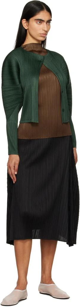 Pleats Please Green Monthly Colors October Cardigan 4