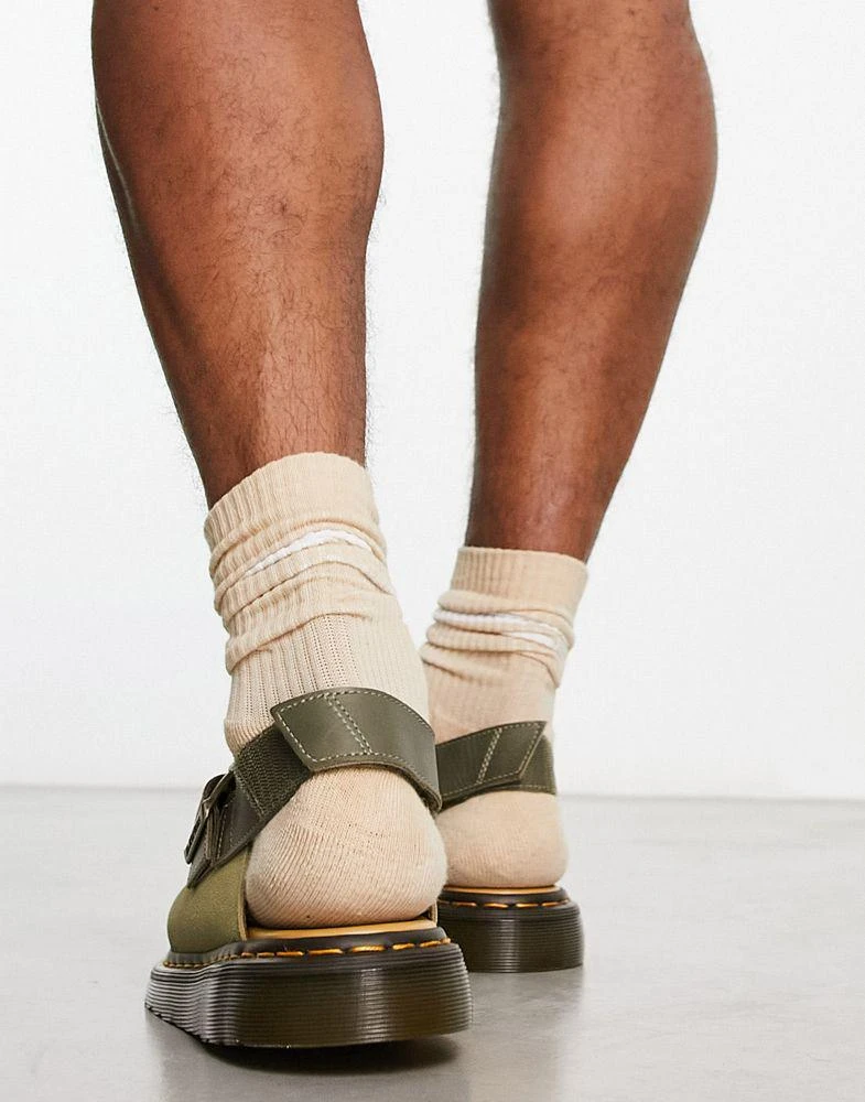 Dr. Martens Dr Martens Jorge II mules in pale olive suede 4