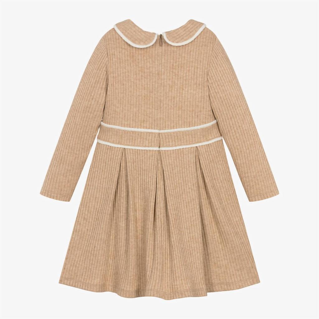 Patachou Girl's Knit Dress In Beige