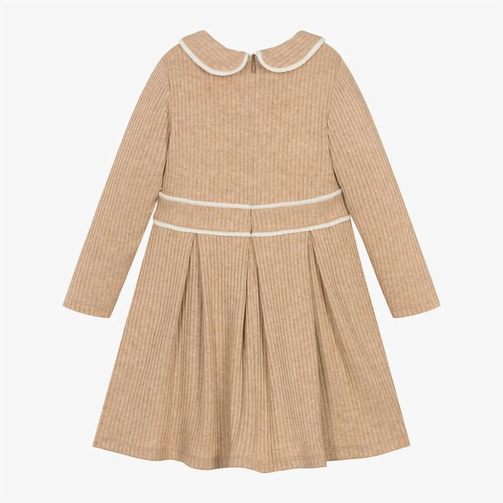 Patachou Girl's Knit Dress In Beige 2