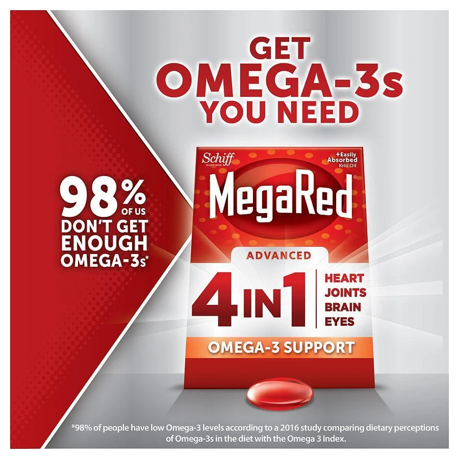 MegaRed Advanced 4 in 1 2x Concentrated Omega 500 mg Softgels 4