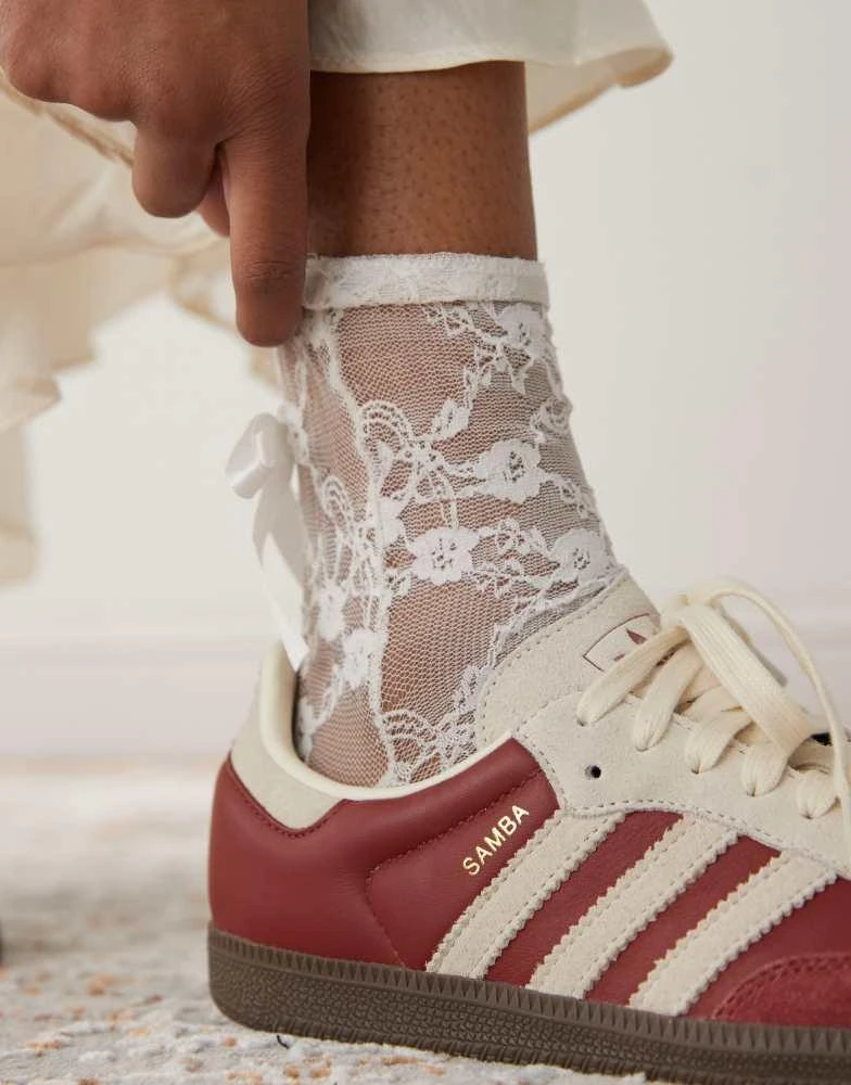 Adidas adidas Originals Samba OG trainers in burgundy and beige 4