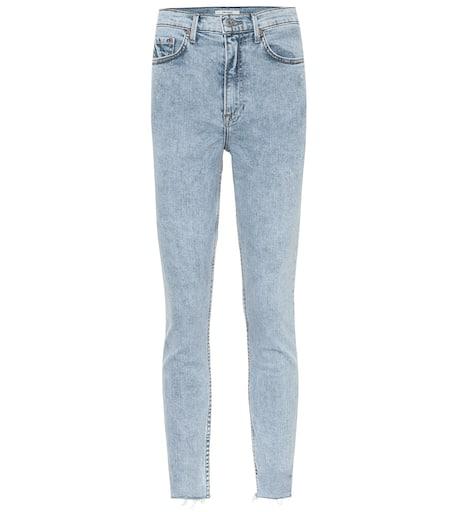 NEW GRLFRND Women's online Karolina High Waist Size 32 Grey Skinny Distressed Jeans