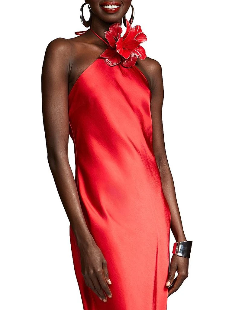 HALSTON Joellen Satin Slip Midi-Dress 6