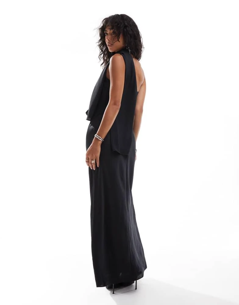 Abercrombie & Fitch Abercrombie & Fitch strapless maxi dress in black with matching scarf 4