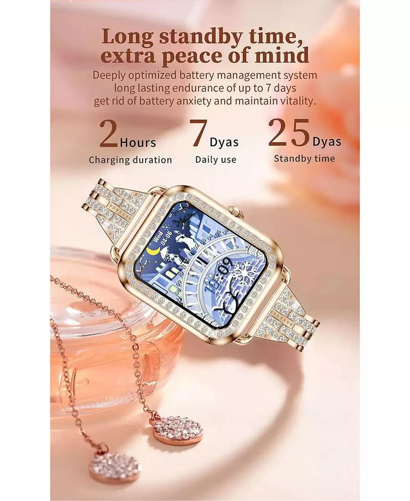 RUXING Smart Watch Bluetooth Call Heart Rate Monitor IP67 Waterproof Fitness Tracker for Men Women -Gold 3